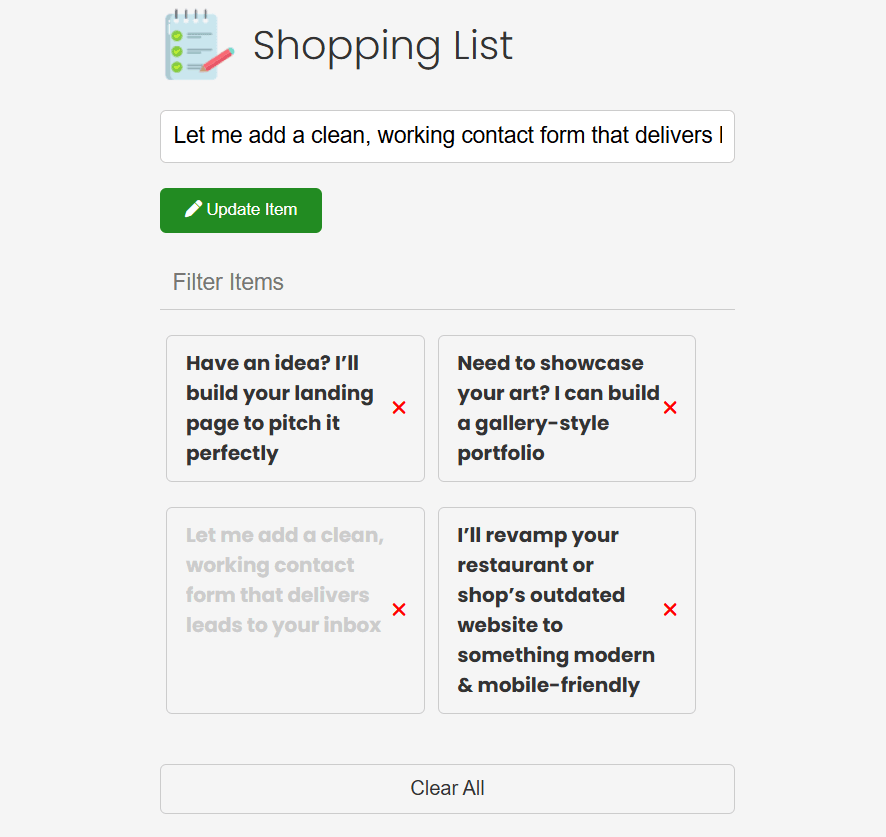 Shopping List Screenshot